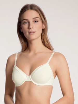 Alabaster Crème Calida Cate Bra With Underwiring Women Underwear | HQFBW-4026