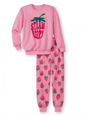 Begonia Pink Calida Kids Strawberry Pyjama With Cuff Kids' Pyjama | GZIWB-8795