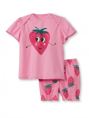 Begonia Pink Calida Toddlers Strawberry Short Pyjama Kids' Pyjama | ZLEAM-7462