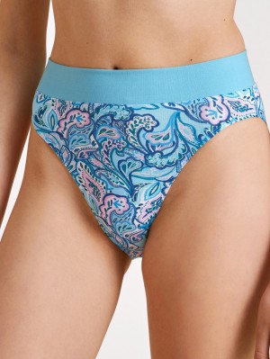 Blue Topaz Calida Elastic Trend Brief, High Waist Women Yoga | EFOHU-5230