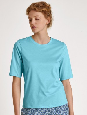 Blue Topaz Calida Favourites Energy Shirt Short Sleeve Women Loungewear | EFVOU-6358