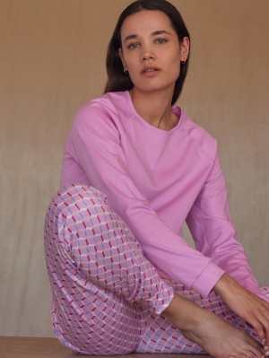 Bubble Gum Pink Calida Daylight Dreams Cuffed Pyjamas Women Sleepwear | YRQIX-6795