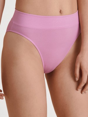 Bubble Gum Pink Calida Elastic Brief, High Waist Women Yoga | INGSL-0132