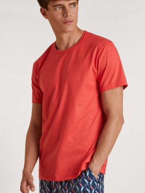 Cayenne Red Calida Rmx Sleep Time Off T-shirt Men Sleepwear | DYKNL-3172