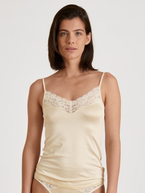 Charm Cream Calida Circular Romance Spaghetti Top, Cradle To Cradle Certified® Women Underwear | LNJDB-5082