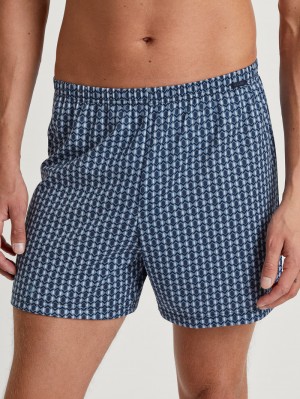 Coronet Blue Calida Prints Boxer Shorts Men Underwear | XBJWC-1236