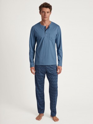 Coronet Blue Calida Relax Imprint 2 Pyjama Men Sleepwear | GAVED-5814