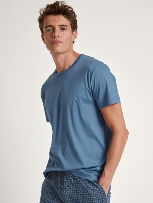 Coronet Blue Calida Rmx Sleep Free T-shirt Men Sleepwear | HLAMW-7206