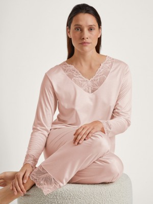 Creole Pink Calida Lace Nights Pyjama Women Sleepwear | OTVQA-6153