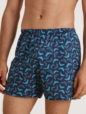 Danube Blue Calida Prints Boxer Shorts Men Underwear | QOUSV-3261