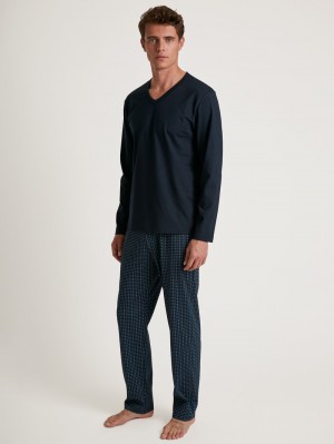 Danube Blue Calida Special Pyjama Men Sleepwear | LDNTW-2934