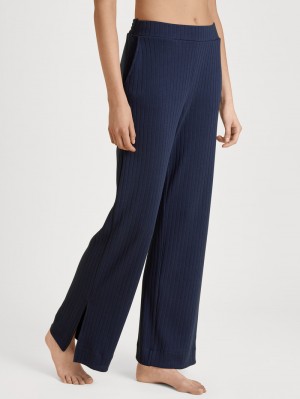 Dark Blue Calida Lounge Harmony Pants Women Loungewear | HFKGQ-7329