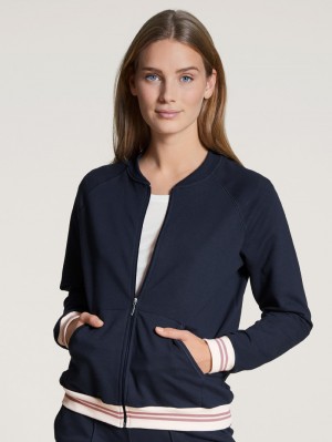 Dark Lapis Blue Calida Favourites Lounge Jacket Women Loungewear | HWPOC-4206