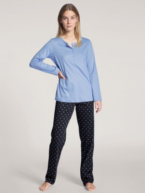 Dark Lapis Blue Calida Night Lovers Pyjama Women Sleepwear | MHQGY-0635