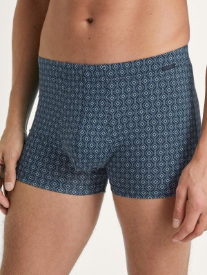 Dark Sapphire Calida Grafic Cotton Boxer Brief Men Underwear | IKUBA-2435