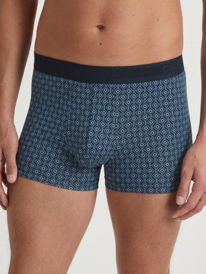 Dark Sapphire Calida Grafic Cotton Boxer Brief Men Underwear | UYAID-0687