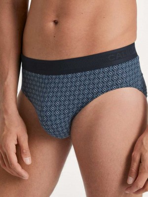 Dark Sapphire Calida Grafic Cotton Brief Men Underwear | XJGLF-9364