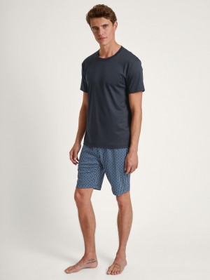 Dark Sapphire Calida Relax Streamline 2 Short Pyjama Men Sleepwear | MKZIF-7058