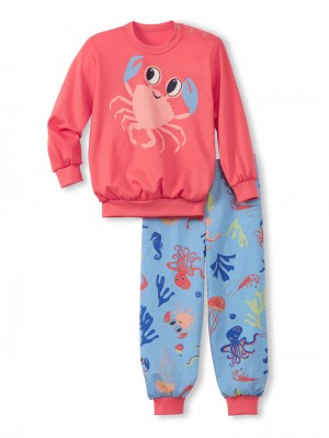 Deep Sea Coral Calida Toddlers Ocean Pyjama With Cuff Kids' Pyjama | YBMSI-8127