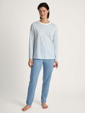 Endless Sky Calida Cotton Stripes Pyjama Women Sleepwear | TZSQG-4802