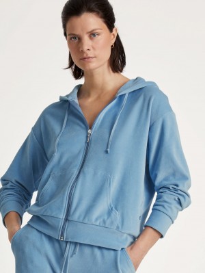 Endless Sky Calida Lounge Velours Jacket Women Loungewear | ZNLAY-2748