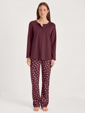 English Red Calida Lovely Nights Pyjama Women Sleepwear | YXIVE-9067