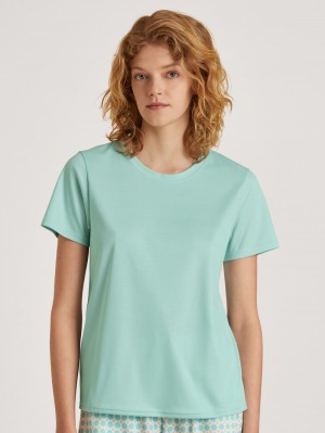 Glacier Blue Calida Favourites Balance Shirt Short Sleeve Women Summer Oufits | GTNHX-4087