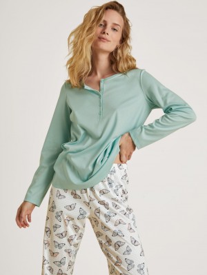 Glacier Blue Calida Night Lovers Pyjama Women Sleepwear | ZDTOQ-9576