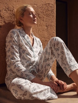 Glacier Blue Calida Night Lovers Pyjama Buttoned Women Sleepwear | UAFZW-1698