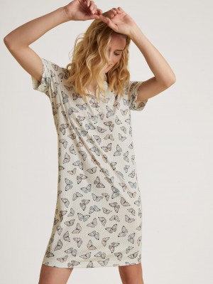 Glacier Blue Calida Night Lovers Sleepshirt, Length 95cm Women Sleepwear | BGCXA-1507