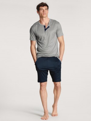 Gravel Melé Calida Circular Night Short Pyjama, Cradle To Cradle Certified® Men Sleepwear | PRAUI-8905