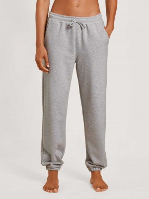 Grey Melange Calida Circular Lounge Pants With Cuffs, Cradle To Cradle Certified® Women Yoga | QINEW-3897