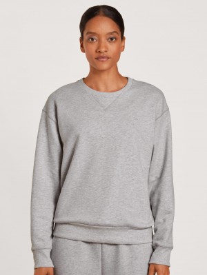 Grey Melange Calida Circular Lounge Sweatshirt, Cradle To Cradle Certified® Women Loungewear | BOICR-0973