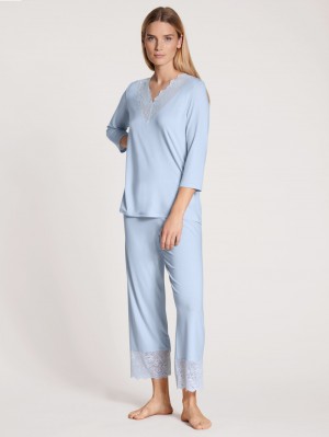 Harmony Blue Calida Elegant Dreams 7/8 Pyjama Women Sleepwear | OIJPQ-2059