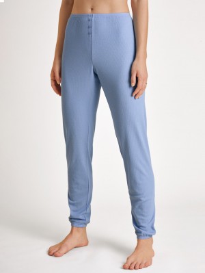 Hydrangea Blue Calida Favourites Harmony Pants With Cuff Women Sleepwear | MIRCN-3089