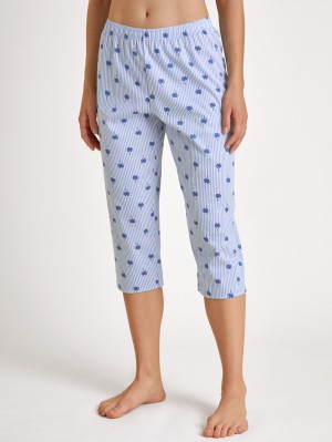 Hydrangea Blue Calida Favourites Serenity 3/4 Pants Women Sleepwear | TSQOV-0321