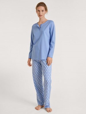 Hydrangea Blue Calida Shell Nights Pyjama Women Sleepwear | TCIGL-6435