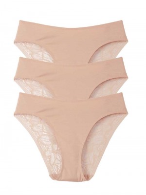 Lace Parfait Pink Calida Circular Briefs 3-pack, Regular Cut, Cradle To Cradle Certified® Women Underwear | NQRCV-4359