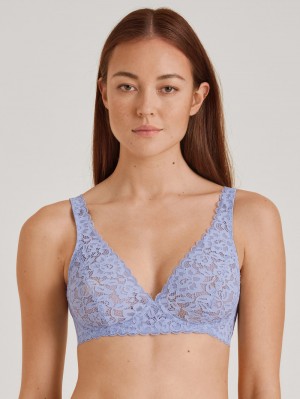 Lanquid Lavender Calida Natural Comfort Lace Soft Non-wired Bra Women Underwear | SIANG-6043