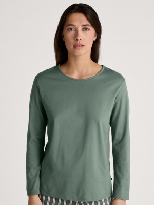 Laurel Green Calida Favourites Ground Shirt Long Sleeve Women Sleepwear | FEAUY-6521