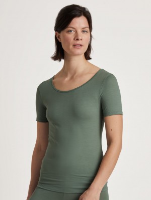 Laurel Green Calida Natural Comfort Shirt Shortsleeve Women Underwear | LRXHU-1548