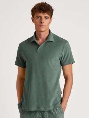 Laurel Green Calida Rmx Lounge Holiday Poloshirt Men Loungewear | NOUZX-3027