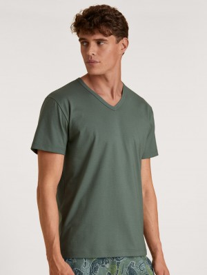 Laurel Green Calida Rmx Sleep Holiday T-shirt Men Summer Outfits | VJGWE-3208