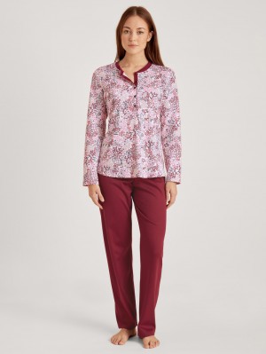 Mars Red Calida Midnight Flowers Pyjama Women Sleepwear | ZQCIP-7680