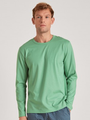 Ming Green Calida Rmx Sleep Enjoy Shirt Long Sleeve Men Sleepwear | ZLHDT-6348