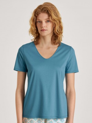 Niagara Blue Calida Favourites Balance V-shirt Women Sleepwear | FXCTS-9102