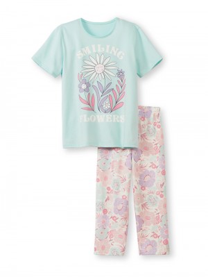 Pastel Blue Calida Kids Flowers 3/4 Pyjama Kids' Pyjama | LNBMD-1468