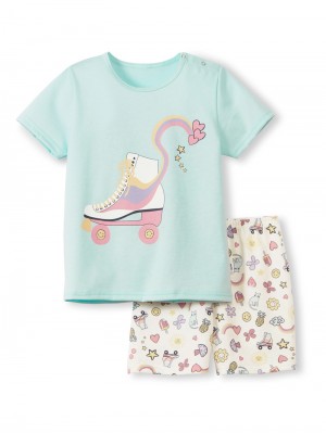 Pastel Blue Calida Toddlers Skates Short Pyjama Kids' Pyjama | LAYFG-3924