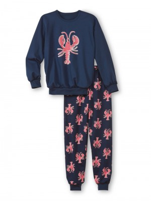 Peacoat Blue Calida Kids Lobster Pyjama With Cuff Kids' Pyjama | DALUW-5823