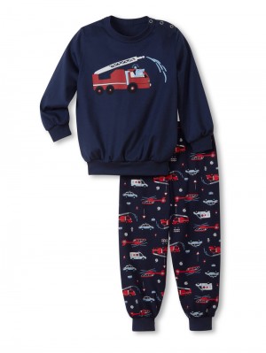 Peacoat Blue Calida Toddlers Fireman Pyjama With Cuff Kids' Pyjama | UVTSW-6081